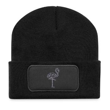 flamingo - Recycelte Patch Beanie - Schwarz - Vorne