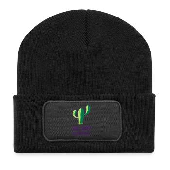 Kaktus - Rasur - Recycelte Patch Beanie - Schwarz - Vorne