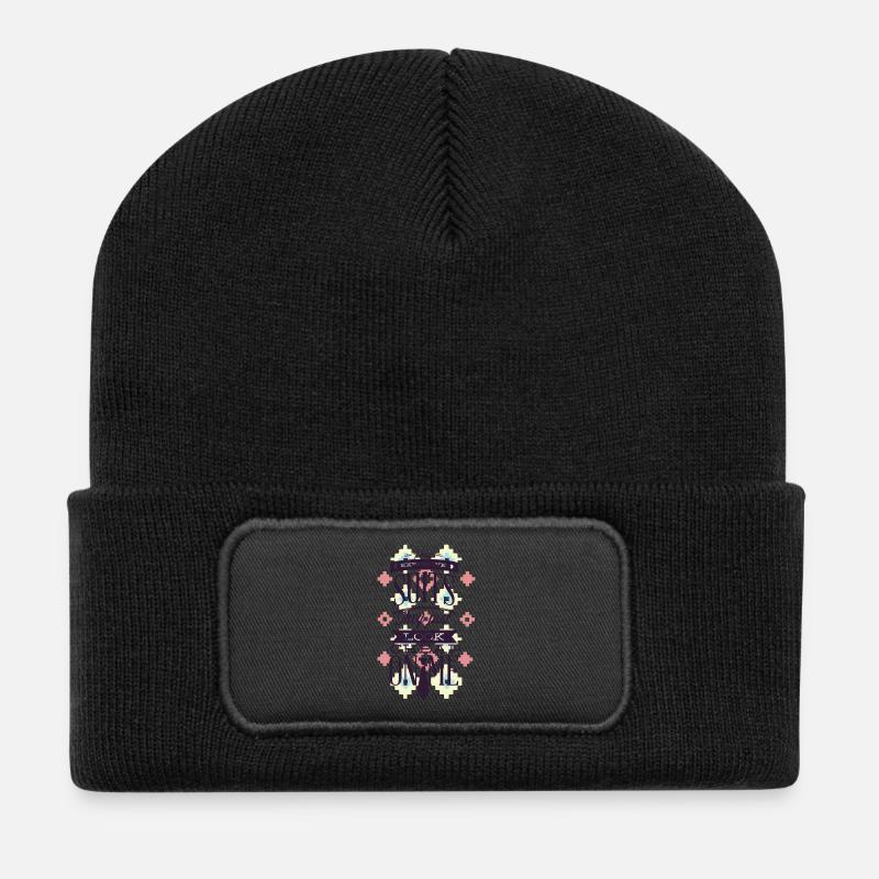 shirt,design,t-shirt - Recycelte Patch Beanie - Schwarz