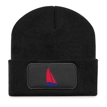 bateau à voile - Beanie recyclé à patch - noir - Devant