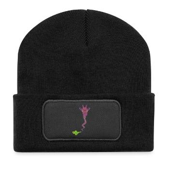 Wunderaffe - magic lamp with giraffe gift - Recycled Patch Beanie - black - Front