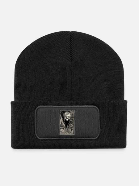 Skull with crown and snake - Recycled Patch Beanie - black