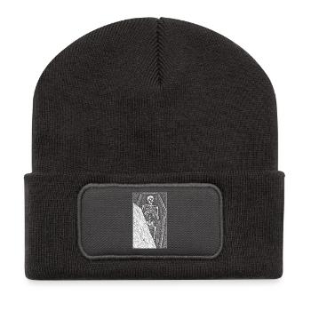Death bed Stipple - Recycled Patch Beanie - dark grey - Front