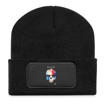 Skull-Logo reds - Recycelte Patch Beanie - Schwarz - Vorne