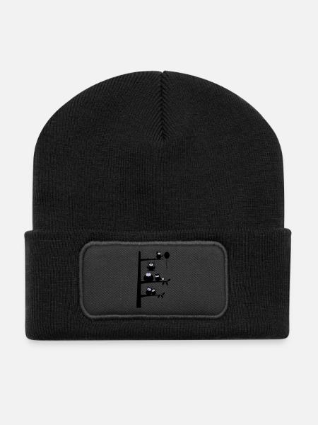 many owls - Recycled Patch Beanie - black