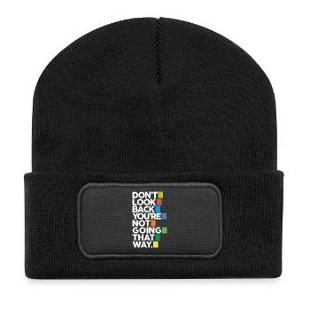 Ne regardez pas en arrière (sombre) - Beanie recyclé à patch - noir - Devant