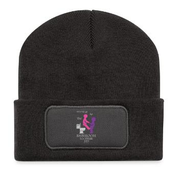 Pourquoi les femmes vont aux toilettes ensemble - Beanie recyclé à patch - charbon - Devant