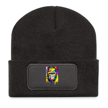 Urban Gorilla - Graffiti Art - Beanie recyclé à patch - charbon - Devant
