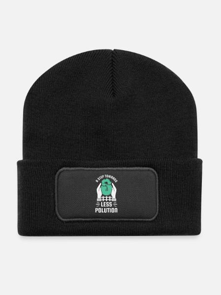 Step towards less pollution - Recycled Patch Beanie - black