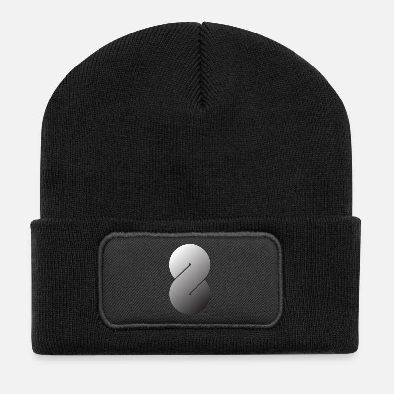S - Beanie recyclé à patch - noir