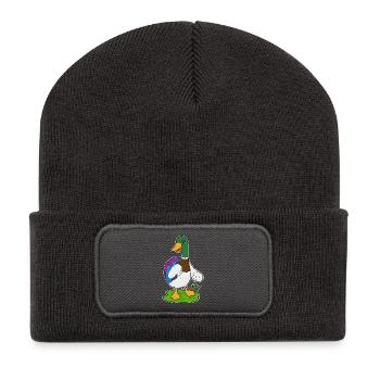 Ente Wanderer Rucksack Wandern - Recycelte Patch Beanie - Dunkelgrau - Vorne