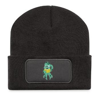 Octopus Nerd Book - Recycled Patch Beanie - dark grey - Front