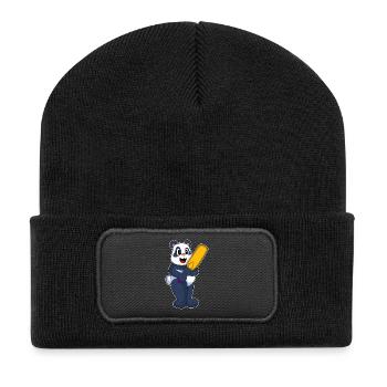 Panda Cricket Cricket Bat - Recycled Patch Beanie - black - Front