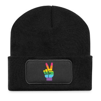 Mois de la fierté LGBT - LGBT Pride - Beanie recyclé à patch - noir - Devant