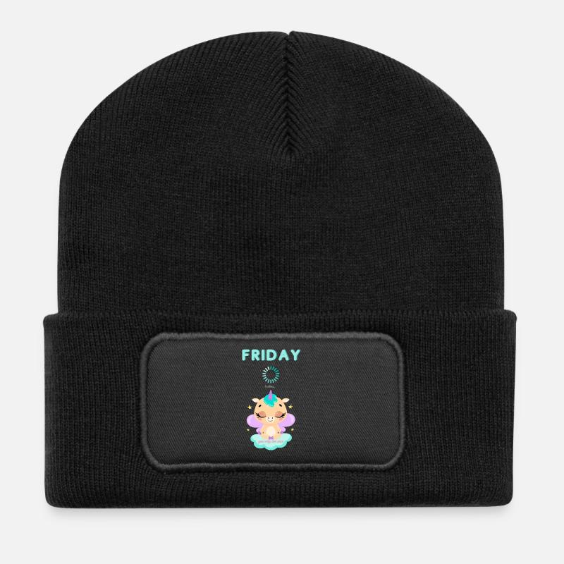 Friday loading, you only live once,Weekend - Recycled Patch Beanie - black