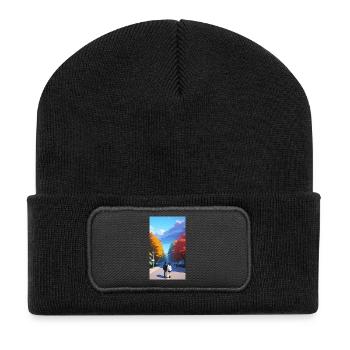 Autumn Walk in an Urban Park - Recycled Patch Beanie - black - Front