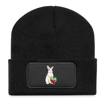 Bunny Easter Easter Eggs - Recycled Patch Beanie - black - Front