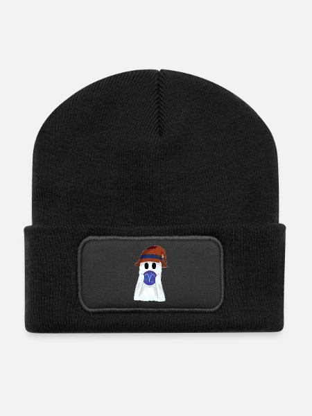Astrologique Bélier Zodiaque Dessin animé Haut - Beanie recyclé à patch - noir