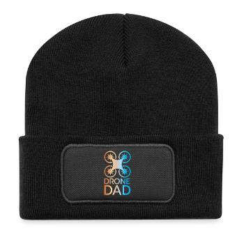 Drone papa couleurs Icône pilote de drone icône logo - Beanie recyclé à patch - noir - Devant