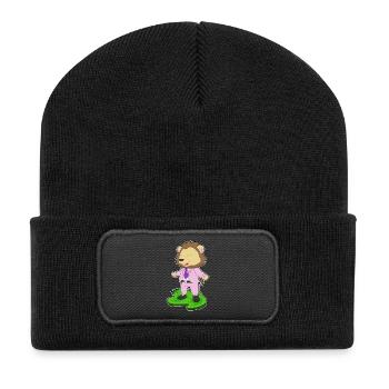 Leo Groom Tie Wedding - Recycled Patch Beanie - black - Front