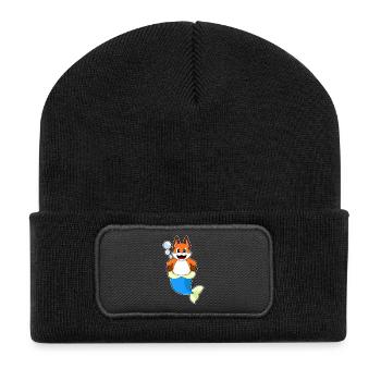 Fox Mermaid - Recycled Patch Beanie - black - Front