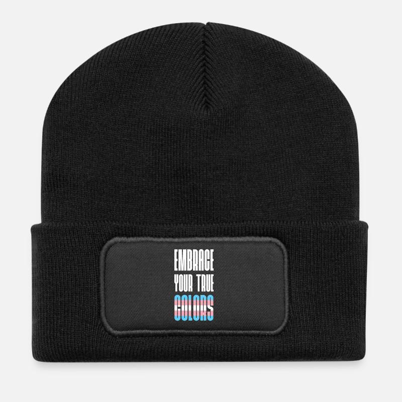 LGBT Pride Month - Umarme dein wahres Gesicht - Recycelte Patch Beanie - Schwarz