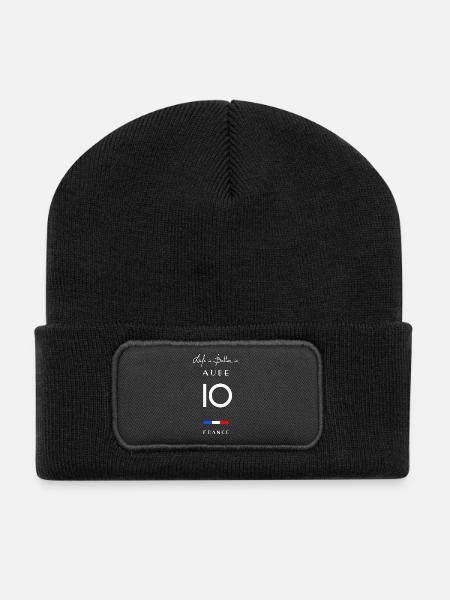 La vie en AUBE Numéro 10 Département Troyes France - Beanie recyclé à patch - noir