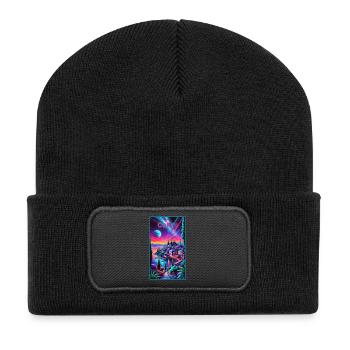 Corfu Greece cities design - Recycled Patch Beanie - black - Front