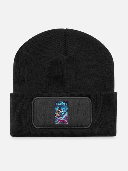Belgrad Serbien Skyline Design - Recycelte Patch Beanie - Schwarz