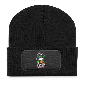 Mittagessen Schule Cafeteria-Mitarbeiter - Recycelte Patch Beanie - Schwarz - Vorne