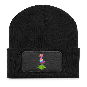 Oeuf de Pâques Flamingo - Beanie recyclé à patch - noir - Devant