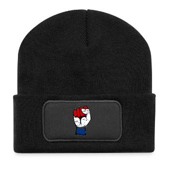 Holland flag fist used - Recycled Patch Beanie - black - Front