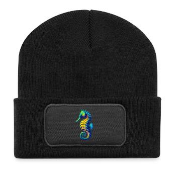 Hippocampe - Beanie recyclé à patch - noir - Devant