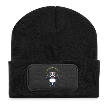 Fitness à la corde à sauter à la corde panda - Beanie recyclé à patch - noir - Devant