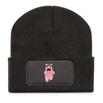 Cochon Jogger Jogging Sport - Beanie recyclé à patch - charbon - Devant