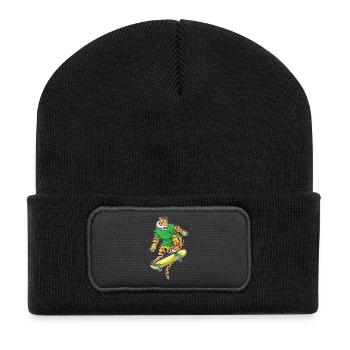 Tiger Skater Skateboard - Recycled Patch Beanie - black - Front