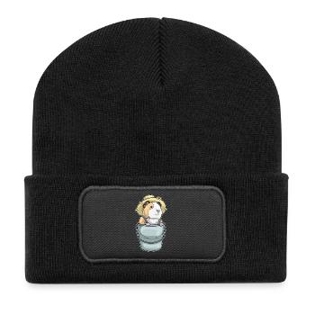 Guinea pig farmer bucket farm - Recycled Patch Beanie - black - Front