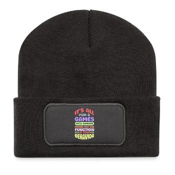 It's All Fun And Games Until Figure Out Your - Recycled Patch Beanie - dark grey - Front