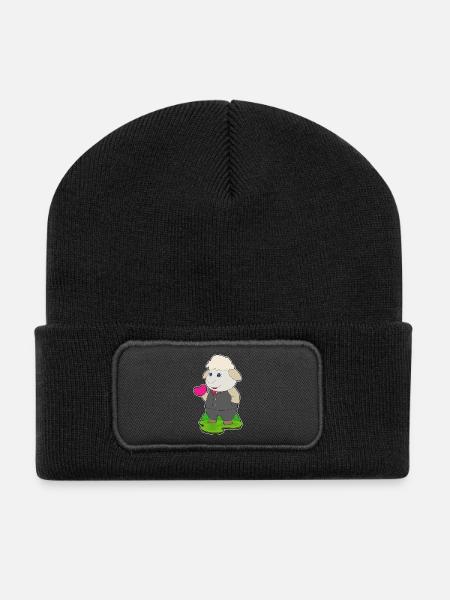 Schaf Bräutigam Anzug Hochzeit - Recycelte Patch Beanie - Schwarz