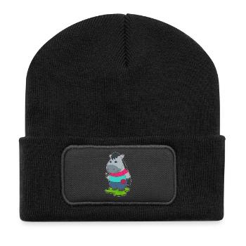 Horse Table Tennis Table Tennis Racket - Recycled Patch Beanie - black - Front
