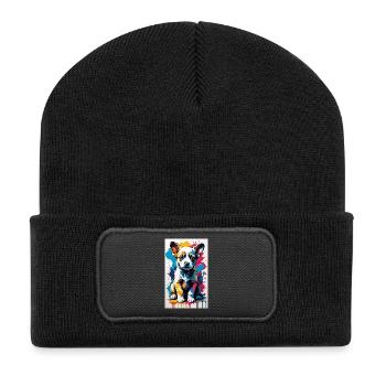 Dog Puppies | Dogs | Puppies | Dog fan - Recycled Patch Beanie - black - Front