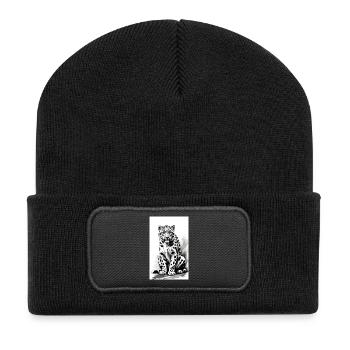 Léopard des neiges | Léopard | Prédateur - Beanie recyclé à patch - noir - Devant