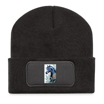 Cheval | Équitation | Animaux | Monture | Coloré - Beanie recyclé à patch - charbon - Devant