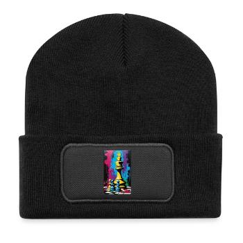 Chess | Chess piece | Chess player - Recycled Patch Beanie - black - Front