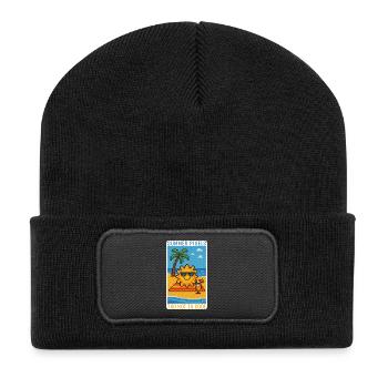 Sunny Pixels & Chill - Recycelte Patch Beanie - Schwarz - Vorne
