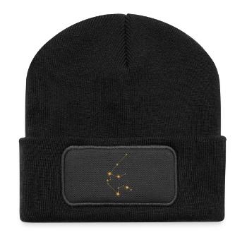 Sternbild Wassermann Sternzeichen Sternzeichen Gold - Recycelte Patch Beanie - Schwarz - Vorne