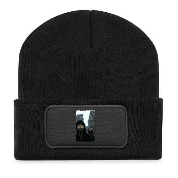 Gangster Cats Streetwear Cool Cat Motif - Beanie recyclé à patch - noir - Devant