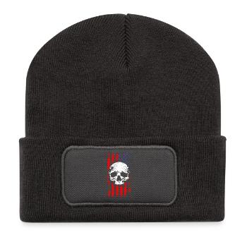 American Flag Skull - Recycled Patch Beanie - dark grey - Front