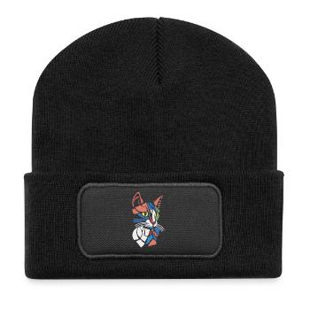 Abstract Geometric Cat Lover - Recycled Patch Beanie - black - Front