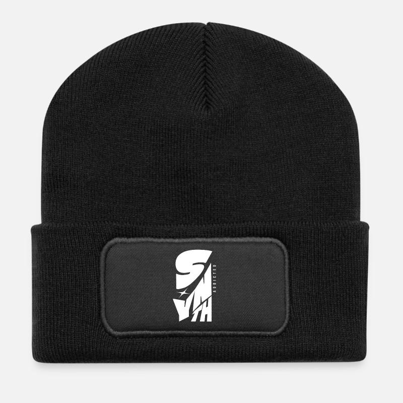 Synth Addicted Synthesizer Modular - Recycelte Patch Beanie - Schwarz